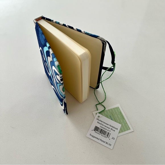 NWT Vera Bradley Mini Notebook in Mediterranean Blue Notepad Paper - Picture 2 of 3